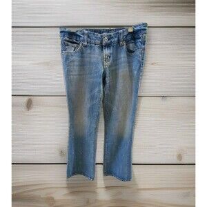 Vtg American Eagle Jeans Size 8 Women Wide Leg Favorite Boyfriend Distressed